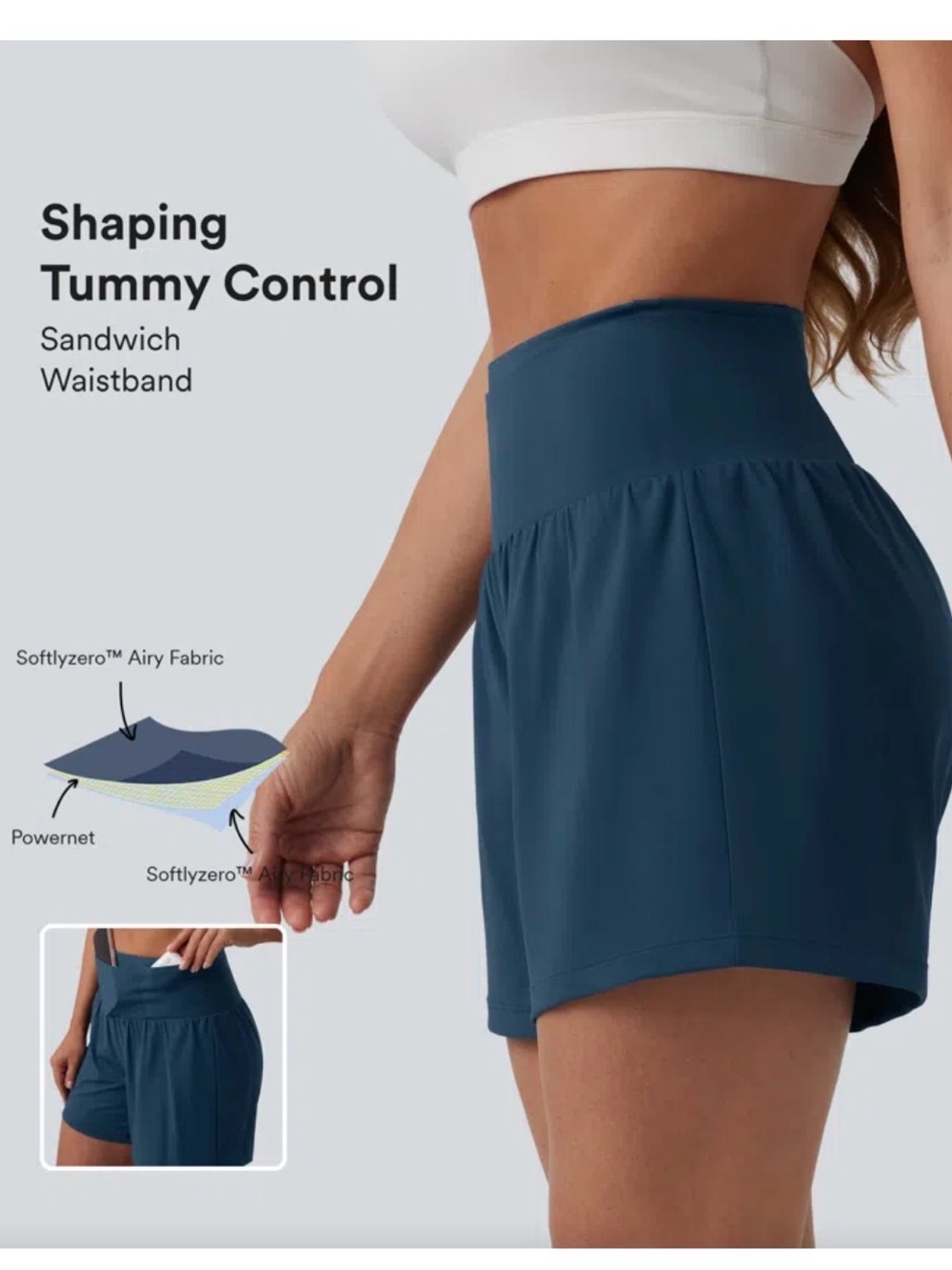 NWT Halara Plus Size Softlyzero™ Airy High Waisted Tummy Control 2-in-1 Shorts